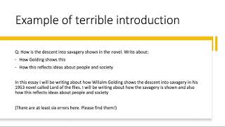 Writing an introduction Lord of the Flies [upl. by Huba]