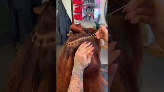 tape hair extensions application hairextensions hairstyle hairsalon haircare hairspa tapeins [upl. by Alesiram]