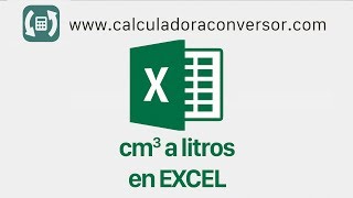 cm3 a litros en EXCEL pasa de centímetros cúbicos a litros fácil [upl. by Dorina]