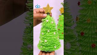 How to Make Xmas Tree⭐Christmas Tree Making Idea with Paper🎄Holidays Craft christmas shorts diy [upl. by Ahsemaj327]