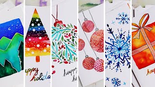 Simple Christmas Card Ideas for Beginners 🎄 [upl. by Ahseirej]