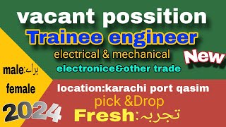 fresh Trainee engineers jobs 2024 port qasim jobs 2024 jobs for fresh engineers karachi jobs [upl. by Cob606]