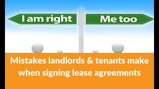 Mistakes Landlords amp Tenants make when signing lease agreements [upl. by Mollee415]