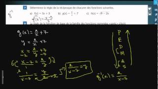 Secondaire 5 SN Québec Trouver la règle de la fonction réciproque [upl. by Siro]