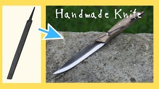 【Handmade knife DIY】古いヤスリからキャンプ用サバイバルナイフを作る方法。 [upl. by Atled]