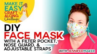 DIY Face Mask with Filter Pocket  Make on a Cricut or By Hand [upl. by Atirec967]