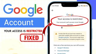 Your Access is Restricted Your Account Cant Access Most Google Services  How to Fix Google Acount [upl. by Atel704]