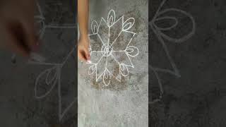 Easy simplerangoli freehandrangoli chalkpiecerangoli kiranmayirangoli1439 [upl. by Aicertal]