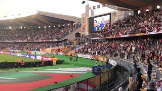 2019サッカーアジアカップ決勝 日本vsカタール 選手入場＆両国国歌斉唱 Asia cup final national anthem of Japan and Qatar [upl. by Lumpkin]