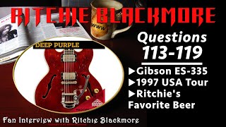 Ritchie Blackmore interview ⚔️ Questions 113119 Gibson ES335 1997 USA Tour Beer 1996 Rainbow Fans [upl. by Aralk]