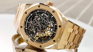 Audemars Piguet Openworked  Royal Oak Double Balance Wheel Openworked Review [upl. by Leraj27]