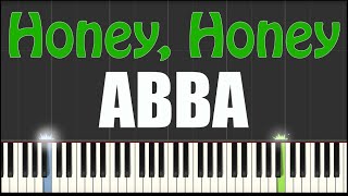 Honey Honey  ABBA  Piano Tutorial [upl. by Ashling678]