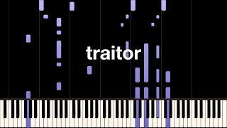 Olivia Rodrigo  traitor  Piano Cover Synthesia Tutorial [upl. by Osi233]