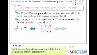 Représentation Paramétrique de Droites  Une Minute Pour Comprendre [upl. by Werdn]