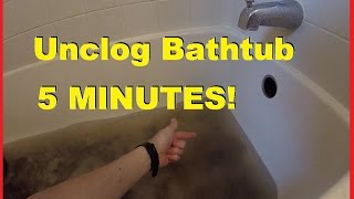 How To Easily Unclog Bathtub Shower Drain in 5 minutes Jonny DIY [upl. by Ahsiadal]