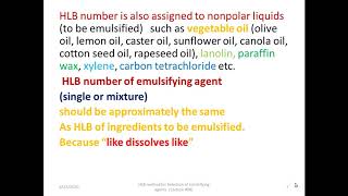 Selection of suitable Emulsifying agent HLB method [upl. by Lenard]