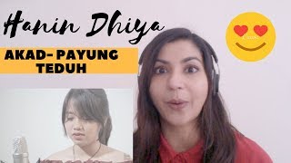 AKAD Payung Teduh cover by Hanin Dhiya  Reaction Video [upl. by Sheffy]