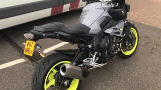 Yamaha MT10 FZ10 Stock exhaust to Scorpion decat pipe and carbon Serket can [upl. by Glassco]