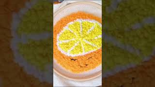 Orange 🍊 Twist Punch Needle Embroidery crochet embroideryshortsshortviral [upl. by Malilliw]