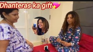 DHANTERAS pr saas ain gifts sath lain💖🥹Sambhavna seth entertainment sambhavna seth new vlog [upl. by Eilojne]