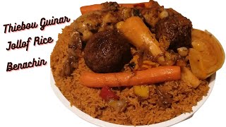 How to cook the best Jollof Rice jollof rice recipeBenachinTiebouThiebou Poulet [upl. by Nosaj]