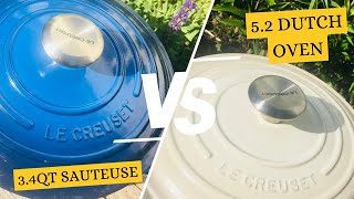 Le Creuset This or That Le Creuset 35 qt Sauteuse Vs 52 qt Deep Dutch Oven April 2024 [upl. by Yelrebmik]