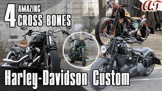 4 AMAZING HarleyDavidson CROSS BONES FLSTSB Custom 4K  AampT Design [upl. by Stephenie681]