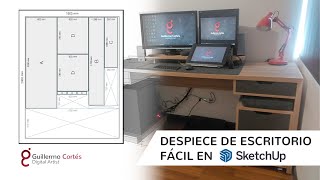 Despiece con sketchup 2021 OpenCutList laminas y cantos de escritorio gratis en español [upl. by Anaitsirc]