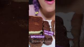 Curie ASMR chocolate tiramisu cake candy smores ice cream Mukbang bites only shorts viralvideo fy [upl. by Murtagh]