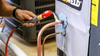 How to Bend Prep and BRAZE Copper to Copper on an HVAC System [upl. by Maud]