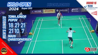 Toma Junior Popov vs Mads Christophersen  Hylo Open 2024 R16 MS Highlights [upl. by Mik]