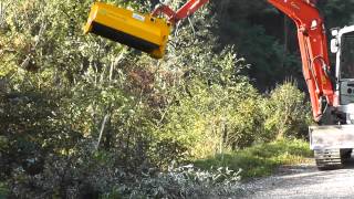 Hydraulic Bush Cutter Ghedini DA 95 on Kubota excavator [upl. by Ennael595]