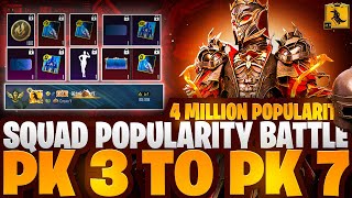 Pk3 to Pk7 Popularity Battle Journey4 Million Popularity Snipe  How To Win Squad Popularity Battle [upl. by Pence168]