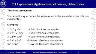 6 Términos Semejantes Definiciones y ejemplos [upl. by Goldston322]