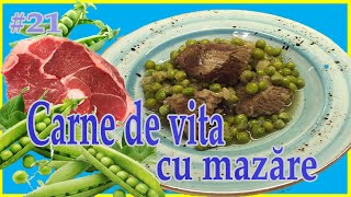 Carne de vita cu mazare verde Reteta simpla gustos si sanatos carnedevita mazareverde [upl. by Myrilla]