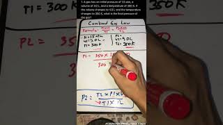 Combined Gas Law 2 Practice Problem Solving CSEReview shorts mathematics [upl. by Letrice]