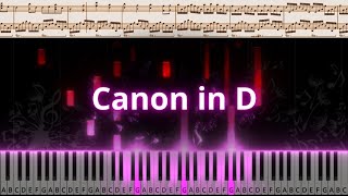 Canon in D by Johann Pachelbel  Easy Piano Version Tutorial sheet music [upl. by Fenny]