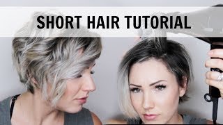 SHORT HAIR TUTORIAL  WET TO DRY STYLING [upl. by Attelrac]