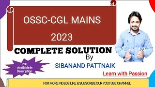 OSSC CGLRE 2023  OSSC CGL MAINS 2022 COMPLETE SOLUTION  OSSC CGL MAINS MATH  OSSC CGL 2023 [upl. by Dream]