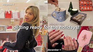 GETTING READY FOR CHRISTMAS vlogmas 1 room decor target shopping holiday aesthetic 2023 [upl. by Anilyx]