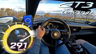 9000RPM Porsche 992 GT3 with 6SPEED MANUAL is AUTOBAHN HEAVEN [upl. by Ponton]