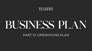 Business Plan  Operations Plan [upl. by Akimet]