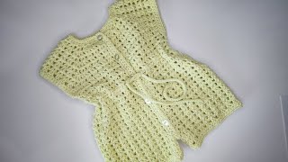 Crochet 82 How to crochet summer baby romper [upl. by Yehs783]