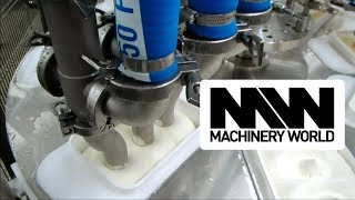 ROKK RR 2000 Ice Cream Rotary Filling Machine  4 Litre tubs [upl. by Ahsienahs]