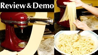 KitchenAid KSMPRA 3Piece Pasta Roller amp Cutter Attachment Set Review and Demo [upl. by Alimhaj292]