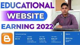 Blogger earning proof 2022 on Educational blog website in India by Google AdSense income revealed [upl. by Nelg]