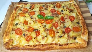 PIZZA Rustica di pasta sfoglia con pochi ingredienti facile e veloce da preparare subito [upl. by Dirk]