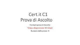 Certit C1  Ascolto [upl. by Drawde]