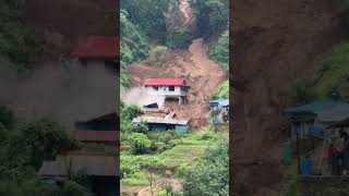 Village swept away by heavy flood  landslide nepal flood village [upl. by Eeliak]