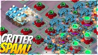 Boom Beach INSANE CRITTER CANNON SPAM Hundreds of Critters [upl. by Norrab]